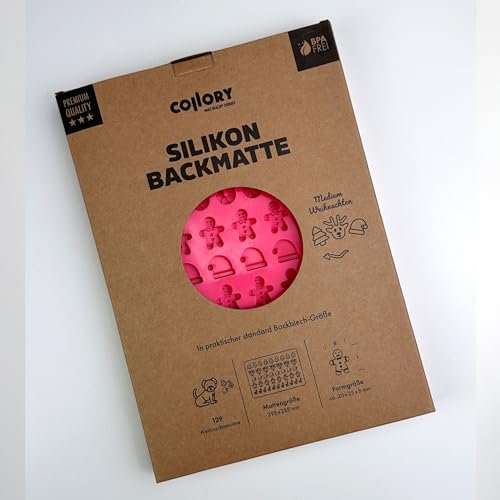 Collory Medium Weihnachten (ca. 2,5 cm) Silikon Leckerli Backmatte, Hundekekse DIY, Schokoladenform, Bonbonform, Christmas, antihaftend und lebensmittelecht (BPA-Frei)