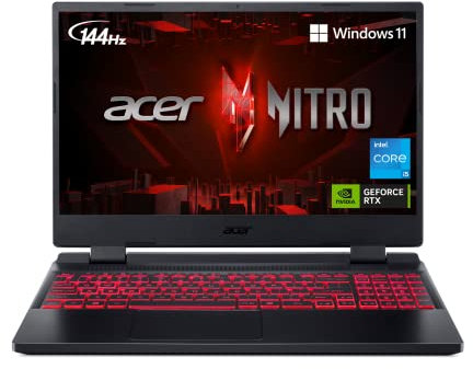 Acer Nitro 5 AN515-58-57Y8 Gaming Laptop | Intel Core i5-12500H | NVIDIA GeForce RTX 3050 Ti Laptop GPU | 15.6 FHD 144Hz IPS Display | 16GB DDR4 | 512GB Gen 4 SSD | Killer Wi-Fi 6 | Backlit Keyboard