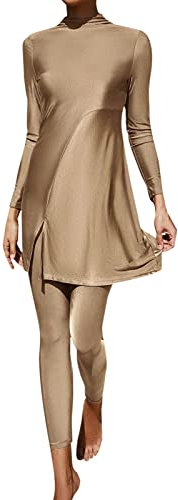 Yowablo Frauen Sommer Burkini Muslimische Bademode Weibliche Zweiteiler Badeanzug Langarm Strand Badeanzug Mit Falten Bikini Umstandsmode Damen