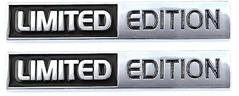 2pc Limited Edition Emblem Abzeichen Aufkleber Aufkleber Fit für Universal Car Truck(Silberfarben/Schwarz)