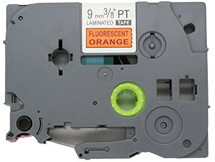 BROVACS Etikettenband, kompatibel mit Brother P-Touch TZ B21 TZe B21 9 mm OPA1322, Schwarz auf Fluo-Orange, 1 Packung