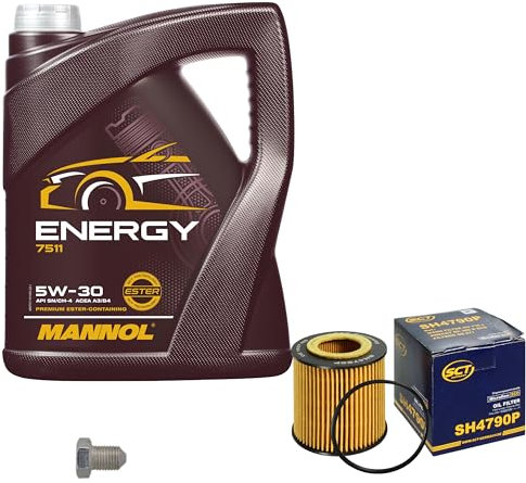 Inspektionspaket Wartungspaket Filterset mit 5 L Motoröl Energy 5W-30, Ölfilter, Verschlussschraube