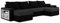 ALTDECOR Ecksofa in U-Form mit Schlaffunktion und Bettkasten Corner Sofa Bett Eckcouch Couch L-Form Schlafcouch Ausziehbar Wohnlandschaft Schlafsofa Cauchsofa - BOSTI - 327x140x90cm Grau/Schwarz