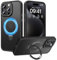 HWeggo for iPhone 15 Pro Case Magnetic,Compatible with MagSafe,Military Grade Drop Protection,Translucent Matte Back Non-slip Phone Cover with Invisible Stand for iPhone 15 Pro 6.1,Black