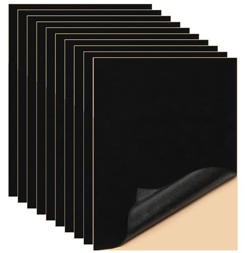 Selbstklebender Samtstoff Schwarz 10 Stück Samt Filzstoff Selbstklebend Velvet Fabric Sheet für Schmuckkästchen Schubladenauskleidung
