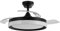 Abrila - Ventilador DC ZENIT | Color Negro con tres Aspas Desplegables | con 6 Velocidades Ajustables | con 3 Temperaturas de Luz | Mando a Distancia Incluido