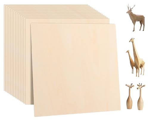 DAJAVE 15 Stück Holzplatte 2mm Sperrholzplatte Holz 300x200x2mm Linde Sperrholz, Lindenholzplatten,Bastelholz Platten-Holzabschnitte Zum Basteln,Ideal Für Laserprojekte, Diy Modell, Kunst Und Handwerk