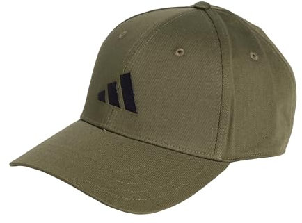 adidas Unisex Baseball Cap Cotton New Logo, Olive Strata/Black, L