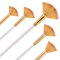 Giantree Lot de 5 Pinceaux Éventails pour Peinture Acrylique, Huile et Aquarelle - Manche en Bois, Poils en Nylon - Loisirs Créatifs