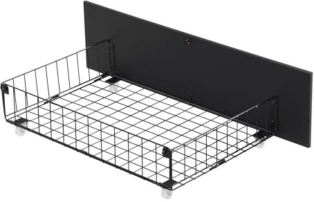Merax Unterbettschublade 2er-Set mit Rollen, Metallstruktur Unterbettkommode, Schwarz, 75 * 50 * 14cm