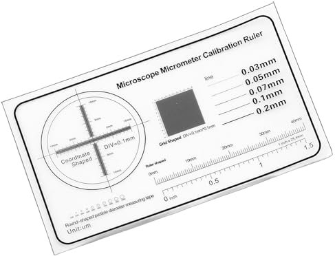 FOLODA Mikroskop-Kalibrierwerkzeug, Vergrößerungseinsteller, Fokussierwerkzeug, Schwarz, 400x, Mikroskop-Zubehör