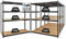 PROREGAL Mega Deal 5X Schwerlastregal Taurus XL mit TÜV/GS Zertifizierung 180x160x60cm mit Fachlast 250kg Schwarz Kellerregal, Steckregal, Garagenregal, Lagerregal