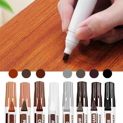 Furniture Repair Kit,12pcs Wood Markers Wax Sticks,Furniture Repair Kit Wood Markers,Wood Filler Touch Up Pens,Furniture Touch Up Repair Pens,for Stains,Scratches,Floors,Tables,Desks