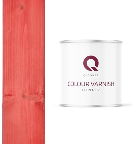 Q-Cover Holzlasur Rosa 2.5L (ca.13m²-1 Anstrich) Satin Holzschutz Holzschutzlasur Lasur Wasserbasierte Innen Außen Lasur Abperleffekt Für Holz