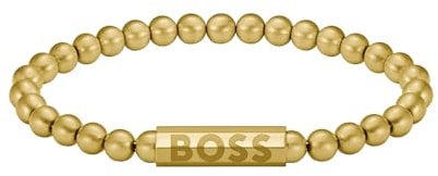 BOSS Jewelry Armband mit Schmuckperlen für Herren Kollektion SPHERE in Gelbgold - 1580666M