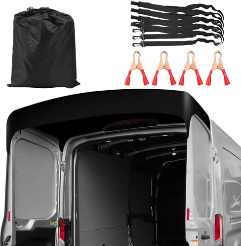 MaxAwe Rear Barn Door Awning Cover, Thickened 210D Oxford Fabric 180×113cm PVC Coated Drive Away Awning for Vans & Campervans with 4 Clips for Fiat Ducato, VW T5 T6, Ford Transit