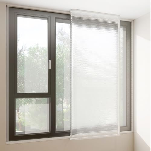 tow000ack Kälteschutzfolie Fenster-Isolierfolie mit Klebeband,Wärmeschutzvorhang,Thermo Cover Fenster Fensterisolierung Schutz-Vorhang,Kälteschutz und Wärmeschutz im Winter (90cm x 170cm)