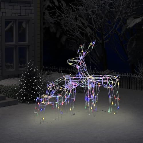 Willood 3-tlg. LED-Rentiere Set Weihnachtsdeko 229 LEDs Mehrfarbig