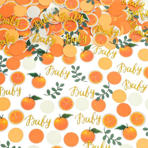 400 Stück Babyparty Dekorations Konfetti, Orange Tischdekor Konfetti, Neutrale Babyparty Dekoration für Mädchen und Jungen, Gender Reveal Partydekor