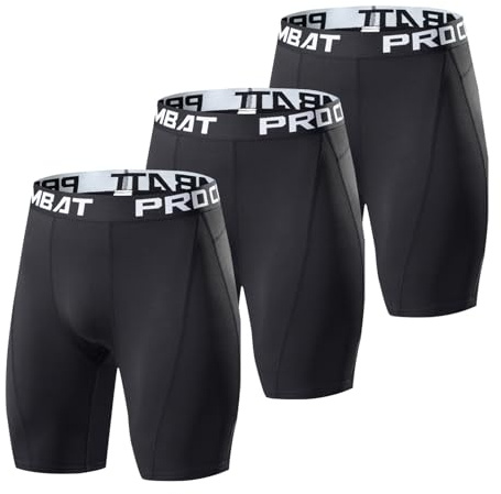 HULG 3er Pack Herren Kompressionsshorts - Baselayer Sport Unterhosen Funktionsunterwäsche Tight Kompressionshose Kurz Laufunterwäsche Radlerhose