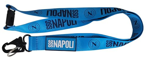 giemme di d'agostino f. srl SSC Napoli Schlüsselanhänger mit Karabinerhaken und Anti-Erstickungshaken, Gummieinsatz, hellblau, himmelblau, Taglia unica