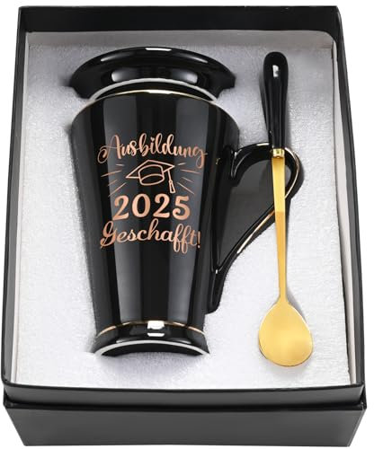Joymaking Taza de café de regalo pasada de entrenamiento - Formación 2025 Regalos para pasar examen regalos graduados regalo divertido para novio, 360ml negro