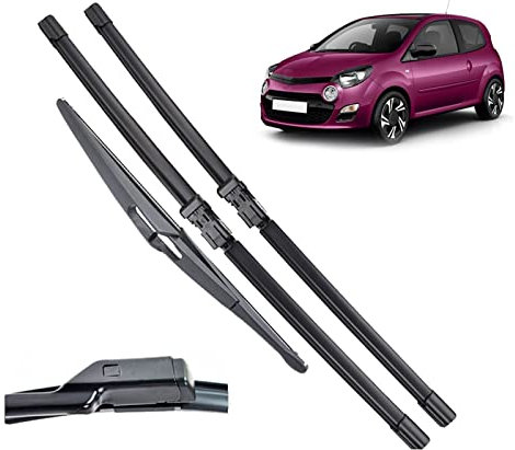 Scheibenwischer, für Renault, für Twingo 2 BJ 2007-2014, Wischer LHD, Wischerblätter vorne und hinten, Satz Windschutzscheibe, 24+16+12 Zoll
