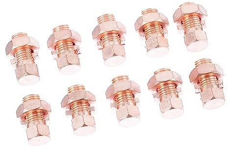 SHINEOFI 10 Stück Bolzenklemme im Freien Stollen Anschlüsse Aluminium Draht gespaltene Bolzen stoßverbinder geteilte Schraube geteilter Bolzenverbinder Kupfer Rose Gold