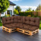SLIPIO Palettenkissen, Kissen für Europaletten, FÜLLPRO+ Füllung, Wetterfest Palettenpolster (6-teiliges Set - 2X Rückenkissen 120x40cm + 2X Sitzkissen 120x80cm + 60x40 & 40x40 - Braun)