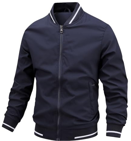 Giacca Uomo Primaverile- Bomber Estivo Uomo- Giacca da Baseball Casual Giacca College Senza Cappuccio Jacket Cappotto Unisex Varsity Giacca Mezza Stagione Bomber Giubbino per Uomo Ragazzo Primavera