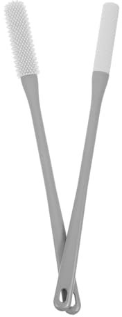 KOMBIUDA 2 Stück Fußpflegebürsten Mit Langem Griff Weiche Silikon Zehenreinigungsbürsten Für Sanftes Peeling Hornhautentfernung Massage Grau Für Ältere Und Schwangere Frauen