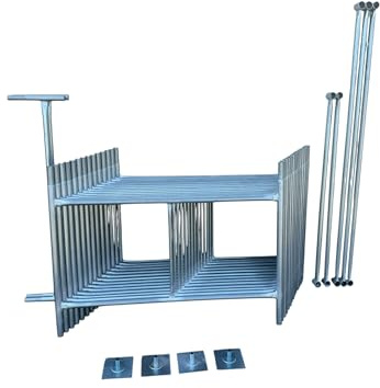 DIY Galvanised Scaffold Tower 7.2m Heavy Duty 4x4' Base Portable Construction Equipment Easy Assembly Scaffolding Kit for Home Renovation & Professional Use