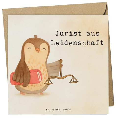 Mr. & Mrs. Panda Grußkarte Jurist Leidenschaft Design - Geschenk, Lustig, Jura Studium, faltkarte, Master Of Laws, Spruch, Anwalt, anlasskarte, Staatsexamen, Glückwunschkarte, doppelkarte, Klappkarte