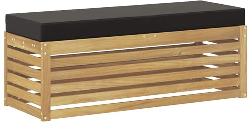 vidaXL Outdoor Hocker Bank Massivholz Akazie Weiß