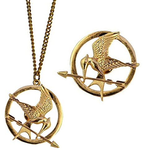 Hunger Games 18K vergoldet Katniss Mockingjay Brosche / Pin set