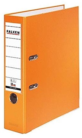 Original Falken PP-Color Kunststoff-Ordner. Made in Germany. 8 cm breit DIN A4 orange Ringordner Vegan Aktenordner Briefordner Büroordner Plastikordner Schlitzordner