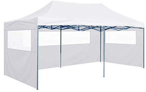 Tidyard Faltpavillion Profi-Partyzelt Pop-Up-Pavillon Gartenzelt Mit 4 Seitenwände mit transparenten Fenstern,Pop-Up-Partyzelt Faltzelt Dach aus 600D Oxford-Gewebe mit PVC-Beschichtung,