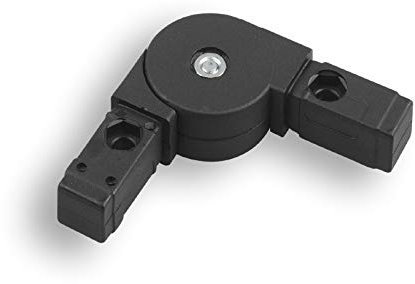 1 connettore per tubo quadrato con giunto, in plastica/poliammide, colore nero (20 x 20 x 1,5 mm/angolo di 0-220°, 2 perni)