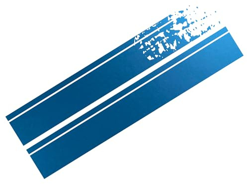 FOLIATEC Car Design Sticker Aufkleber Autoaufkleber STRIPES, blau chrom matt, 22 x 150 cm