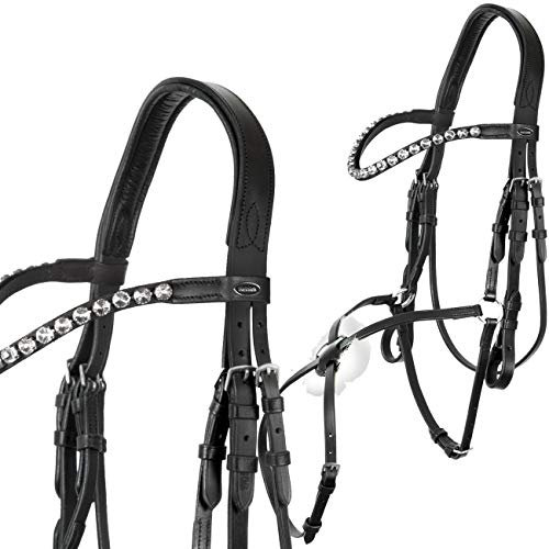 Heinick-Reitsport Trense mexikanisch Schwarz ~ Glow-Silver ~ Warmblut