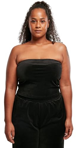 Urban Classics Tb4522-ladies Short Velvet Tube Top Camiseta, Negro, XS Mujeres