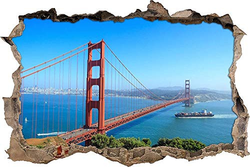 3D Wandtattoo Tapete riesige Brücke in San Francisco Küche Wand Aufkleber Wanddurchbruch Deko Wandbild Wandsticker, Wandbild Größe 50x70cm