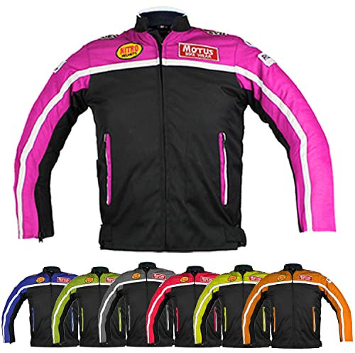 KEROZEN - Chaqueta de protección infantil infantil para motocross (transpirable, para niños cada 4 estaciones), rosa protectora, 12 años