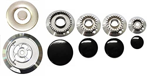 Smeg - Kit 5 bruciatori completi di piattelli spartifiamma 4 fuochi + tripla corona per cucina piano cottura 5 fuochi - Made in Italy - SM03 - Prodotto originale