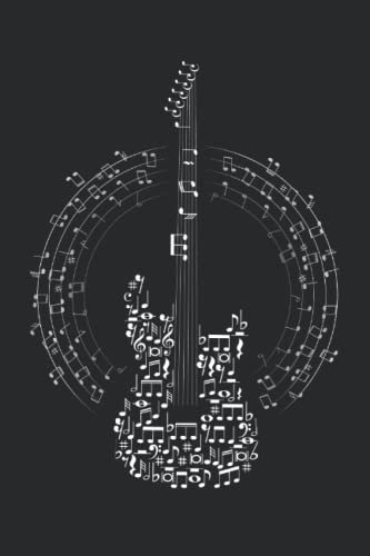 Notizbuch: Gitarre Notizbuch | 6x9 Zoll DIN A5 | 120 Seiten Punktraster | Gitarrist Notizheft | Gitarristen Tagebuch | E-Gitarre Schreibheft | Musiknoten Geschenk