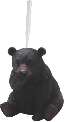 Toilettenbürstenhalter, Sitzender Stinky Bear inklusive Bürste, freistehende Badezimmer-Dekoration, rustikale Kabinendekoration, 21 cm