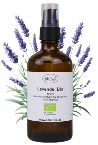Sala Lavendelwasser Lavendelspray alkoholfrei BIO - zum Verzehr - 100 ml Glasflasche Sprühaufsatz