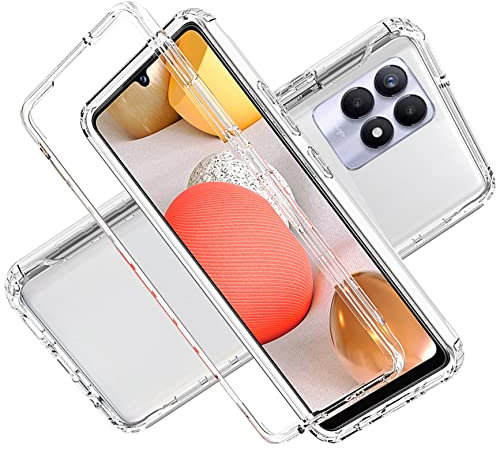 LXHGrowH Funda para Realme 8i - Carcasa Completa Anti-Shock [360°] Full Body Protección [Silicona TPU Frente] y [Duro PC Back] para Realme 8i - Cover Doble - Cover Doble [Transparente]