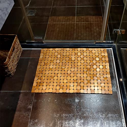 HJJKKH Bambus-Badematte Bodenmatte, Bambusholz, rutschfeste und faltbare Boden-Duschmatte für Badezimmer Zubehör, Badewanne, Dusche, Sauna, Whirlpool (49,7 x 60,6 cm, 15,7 x 23,15,2 cm)
