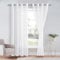 DWCN Vorhänge Weiß Voile mit Ösen Gardine Sheer Transparente aus Voile Polyester Ösenschal Transparent Wohnzimmer 2er Set, Weiß, 260x140cm(HxB)